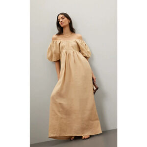 LoboRosa Mini Long Dress Beige Nazdarobia (100% Linen) XS